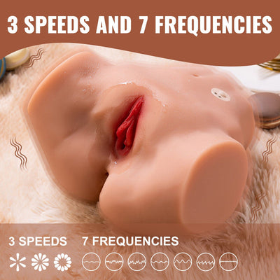 Vibrating Sex Doll Torso - 2Kg Pocket Pussy Ass Male Stroker Adult Realistic Sex Doll Hands Free Stroker Soft Butt Toy for Men with 10 Vibration Modes Sex Dolls Adult Toys for Men Vagina Anal Sex