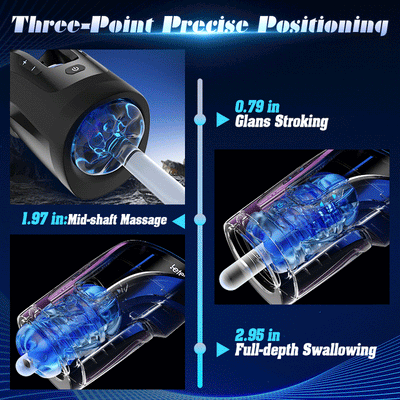 Leten 3D  Telescopic Male Masturbator Rotating Retractable Strong Sucking Vibrator Oral Sex Toy for Men Blowjob Sex Machine.