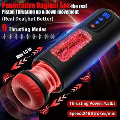 อัตโนมัติ Thrust Strokying ดูดชาย Masturbator ช่องคลอดดูด Vibrator เซ็กซ์ทอยสำหรับชายสำเร็จความใคร่ถ้วยอมควย18