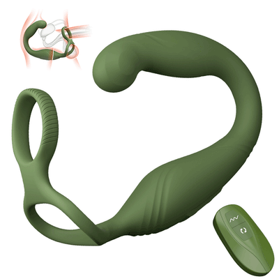 Warrior - C-Shaped 10 Swinging Vibrations Prostate Massager for Men Couple Gay Gelugee App Anal Plug Vibrator เซ็กซ์ทอยสำหรับชาย Prostate Massager 360องศากระตุ้นชาย Buttplug ด้วยแหวน Cock