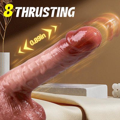 Thrusting Dildo Vibrator Sex Toys - 8.8" 3IN1Heated Realistic G-Spot Anal Vibrating Dildo with 3 Telescopic & 5 Vibration Modes Adult Toy, Strap on Thick Silicone Dildos for Women Couples