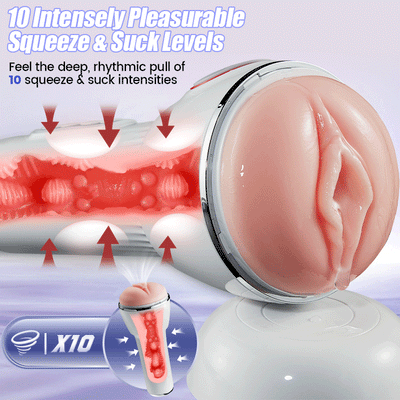 Leten - Squeezing Sucking Vibrating Masturbation Cup-Queen of AV Version4 ไวเบรเตอร์สำหรับผู้ชายกระตุ้นอวัยวะเพศชายเครื่องสั่นกระตุ้นการสำเร็จความใคร่อัตโนมัติถ้วยเซ็กซ์ทอยสำหรับผู้ใหญ่