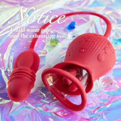 Rose 10 Tongue Licking &amp; Thrusting Dildo Vibrator Clitoris and Nipple Stimulator Sex Shapeช่องคลอดดูดVibrator IntimateดีNipple Suckerช่องปากLicking Clitorisกระตุ้นที่มีประสิทธิภาพเพศของเล่นสําหรับผู้หญิง