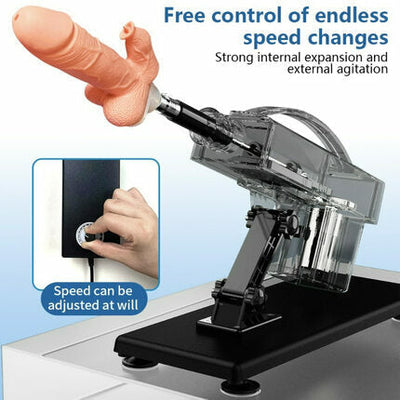 Automatic Heating Swinging Vibrating Sex Machine with Dildo 14.6 Inch