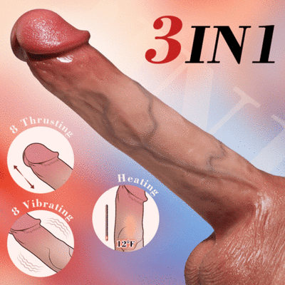 Realistic Male Dildo Vibration Toy with Heating and Remote Control - Suitable for Female Pleasure