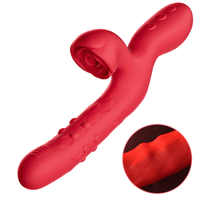7 Thrusting Wiggling Rose Clit Stimulator G-spot Vibrator