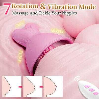 7 Vibrating &amp; Rotation Nipple Toys with Replaceable Message Head
