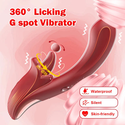 SEX TOYS 2in1 Dual Stimulation Vibrator สําหรับผู้หญิงที่มีประสิทธิภาพ Tonguing, หญิง Clitoris Clit Tonguing G-spot Vibrating, ของเล่นสําหรับผู้ใหญ่