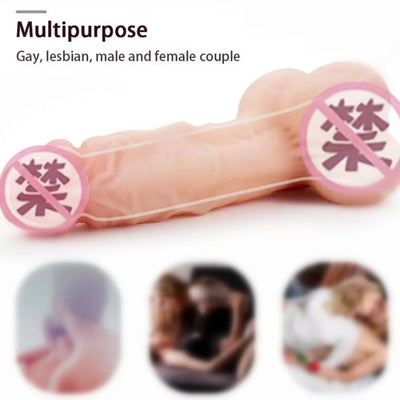SEX TOYS องคชาติเทียมสำหรับผู้ชายถุงยางอนามัยสำเร็จความใคร่ด้วยตนเองแบบใช้ซ้ำได้เครื่องขยายอวัยวะเพศชาย dildos แบบกลวงสำหรับคู่หลั่งช้าเซ็กซ์ทอยผู้ใหญ่