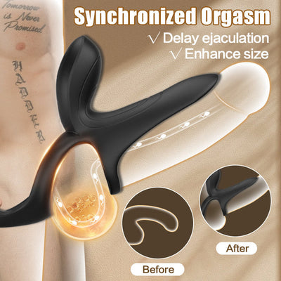 Sonic - Vibrating 3 in 1 Penis Ring นวดต่อมลูกหมาก Anal Plug Vibrator เพศของเล่นสำหรับชาย Remote Butt Plug Delay Ejaculation Cock แหวนชาย Masturbator ผู้ใหญ่ Sex ของเล่น
