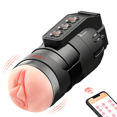Vibrating APP Control Masturbation Cup เครื่องสำเร็จความใคร่ด้วยปุ่มเดียวสำหรับผู้ชายถ้วยเซ็กซ์ทอยการออกเสียงแบบอัจฉริยะ