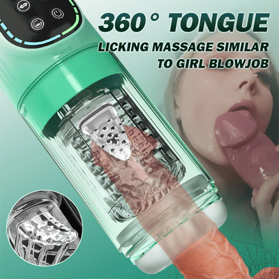 อมควยลิ้นเลียชาย Masturbator Vibrator สำหรับผู้ชายอัตโนมัติ Oral Deep Throat ช่องคลอด Masturbator ถ้วยความร้อนชายของเล่น