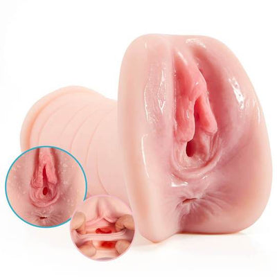2 in 1 Male Masturbators with 3D Realistic Textured Pocket Pussy and Tight Anus Sex Stroker,Sex toys Adult Toy,Men's Blowjob Anal Play