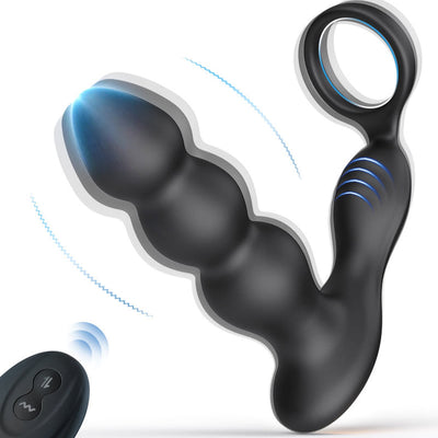 Prostate Massager Vibrator with 10 Flapping & Vibration Settings, Remote Control Anal Plug Anal Vibrator Sex Toys for Men, Anal Sex Toys Vibrators