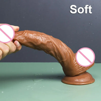 sex toys Thailand สมจริง Dildo สำหรับผู้หญิงดูดถ้วยนุ่มผิวอวัยวะเพศชายของเล่นเซ็กซี่หญิง Masturbator ช่องคลอด Anal ของเล่นสำหรับผู้ใหญ่18 +