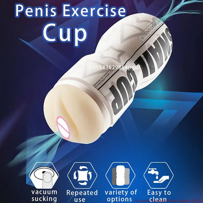 Masturbator Cup จิ๋มกระป๋อง Artificial Pussy 3D Realistic Vagina Adult Male Silicone Masturbation Sucking Cup Sextoy Shop Real Sex Toys for Men