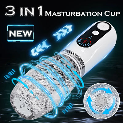sex toys ไทย Male Masturbator Cup Automatic Thrusting Rotating Vibrating Penis Pump Trainer Masturbation Cup Adult Sex Toys for Men Adults