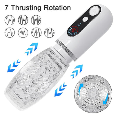 sex toys ไทย Male Masturbator Cup Automatic Thrusting Rotating Vibrating Penis Pump Trainer Masturbation Cup Adult Sex Toys for Men Adults