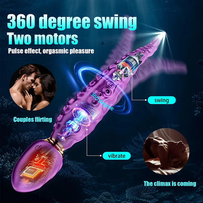 Thailand sex toys Octopus Tentacle Clitoral Vibrator,สั่นสมจริง Monster G Spot Dildos 9 โหมดการสั่นสะเทือนการหมุน,ของเล่นสําหรับผู้หญิง