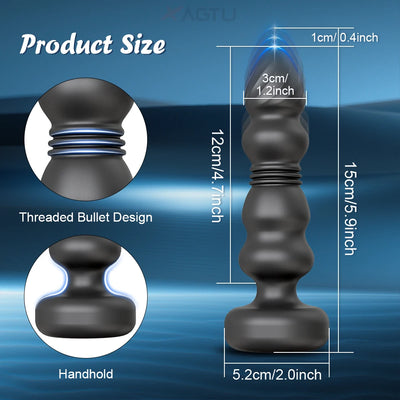 Anal Plug Vibrator Gay Anal Beads Butt Plug Stimulator Dildo Masturbation Penetration Anal Vibration Men Women Anal Sex Toys