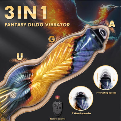 Thailand sex toys 3IN1 ขนาดใหญ่หนาสมจริง 7 โหมดDildos Analของเล่นU & G-Spot Vibrators Thrusting Dildo Sexของเล่นVibratorสําหรับผู้ชายผู้หญิง