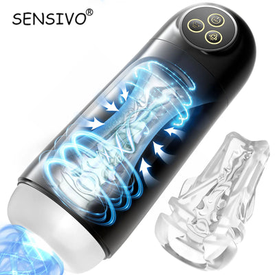 Automatic Male Masturbator 10 Sucking Vibrating Modes Mastubator Cup with 3D Realistic Textured Pocket Pussy Sex Toys for Men 18