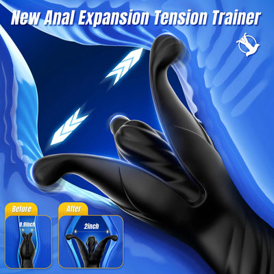 Prostate Massager Anal Plug with 9 Tension Shock Flapping Thrusting Vibrating Butt Plug Remote Control Male Vibrator Adult Toys