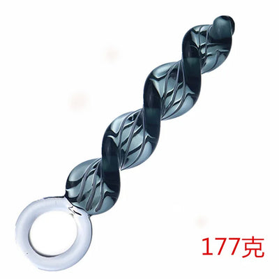 Crystal glass spiral anal plug adult buttocks plug anal dilator glass dildo sex toy masturbation adult product