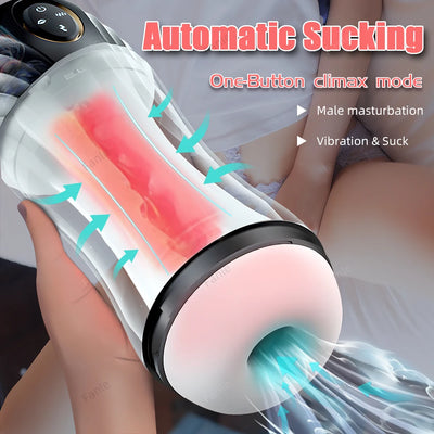 Automatic Sucking Male Masturbators Sex Machine Blowjob Toy Adult Sex Toys for Men Pocket Pussy Stroker Vibration & Suction 18+