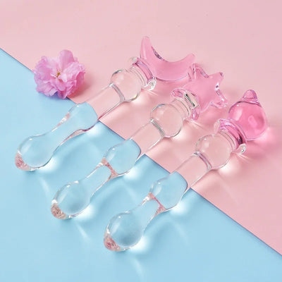 Crystal Glass Dildos Gay Sextoy Butt Plug Vaginal Anal Stimulation Beads Prostate Massage for Women Anal Plug ปลั๊กทวารหนัก Sex Toys ของเล่นทางเพศ