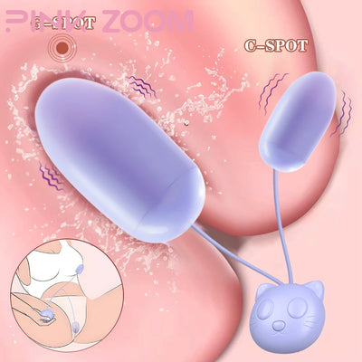 Thaisextoy จิ๋มกระป๋อง ไข่สั่น ดิลโด้ Wireless Vibrating G Spot Clitoris Stimulator Double Egg Dildo Butt Plug Vibrators Wearable Sex Toys for Women Couples Adult 18+