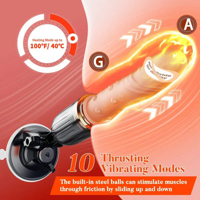SEX TOYS Telescopic เครื่องทําความร้อน Dildo Vibrator เพศอัตโนมัติปืนรีโมทคอนโทรลหญิงเครื่องสําหรับผู้หญิงไฟฟ้าของเล่นสําหรับผู้ใหญ่