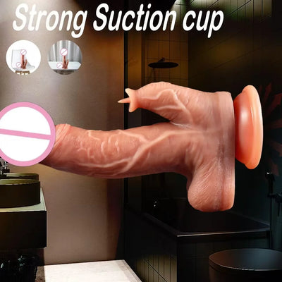 SEX TOYS Telescopic Vibrator Dildo ที่สมจริงช่องคลอด Masturbation Orgasm อวัยวะเพศชายใหญ่ Anal Plug หมุนที่มีประสิทธิภาพผู้ใหญ่ของเล่นสําหรับผู้หญิงเกย์