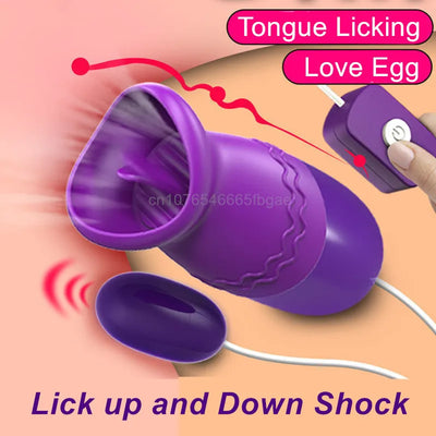 Thailand sex toys Vibrator For Women 2in1 Tongue Licking Machine Clitoris Stimulator G-Spot Vagina Vibrating Egg Female Clit Sucker Adult Sex Toys