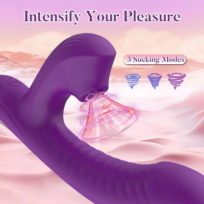 SEX TOYS หญิงvibrator 3-In-1 G-spot clitoralดูดกระตุ้นช่องคลอดนวดหญิงซิลิโคนDildoของเล่นสําหรับผู้ใหญ่