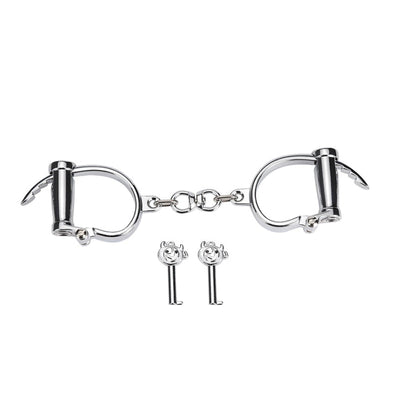 1 Pair Stainless Steel Female Male Handcuff Metal Ankle Cuffs Wrist Cuff for Couple Bdsm Bondage Restraints Adult Game Sex Toys