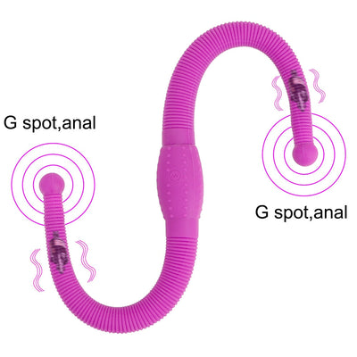 12 Speed Lesbian Strap on Dildo Vibrators Flexible Double Head Vaginal Massager G Spot Anal Sex Toy for Women Adult Products