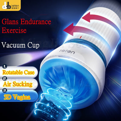 2021 New Leten Realistic Vagina Vacuum Sucking Male Masturbator Cup Glans Exercise Endurance Sex Machine Sex Toys for Man