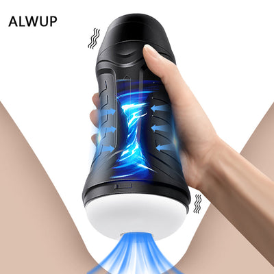 2022 Automatic Male Masturbator Vibration Blowjob Sucking Machine Silicone Vagina Masturbation Cup Sex Toys Adult Goods for Men