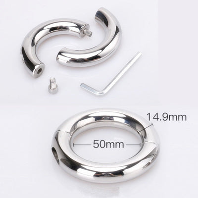 28-50mm Stainless Steel Penis Ring Scrotum Pendant Ball Stretcher Penis Enhancer Restraint Metal Cock Ring Sex Aid Toys for Men