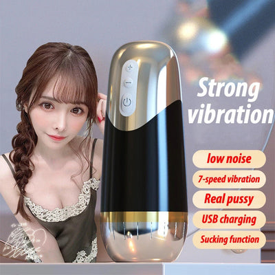 7 Speed Vibration Male Masturbation Aircraft Cup Sex Toys for Men Real Woman Vaginal Intercourse Artificial Pussy Adult Supplies