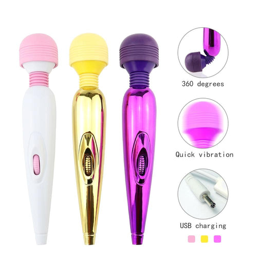 AV Vibrator Rechargeable Magic Wand Clit Massager Vagina Clitoris Stimulator  Female Masturbation Adult Sex Toys for Women