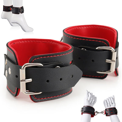 Adjustable Leather Handcuffs and Shackles BDSM Bondage Bundling Femdom Fun Adult Sex Bondage Sex Toys for Woman Couples