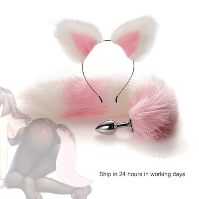Anal Plug Sexy Fox Tail Anal Toys for Women Adult Sex Product Men Butt Plug Stainles Steel Anal Plug Sex Toys for Couple Cosplay