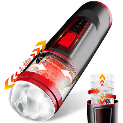 Automatic Male Masturbator 7 Thrusting Rotating Vaginal Mouth Pocket Pussy Strokers Massage-Ribbed Sleeve Adult Sex Toys for Men