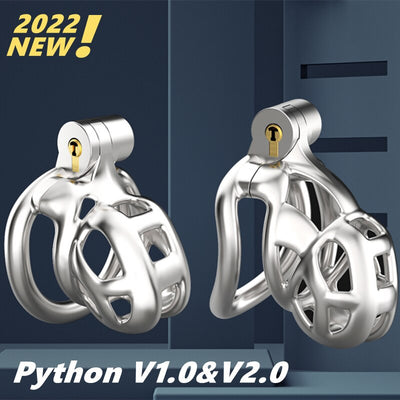 CHASTE BIRD 316 Stainless Steel Python V1.0&amp;V2.0 3D Printed Cock Mamba Cage Penis Ring Male Cobra Chastity Device Adult Sex Toys