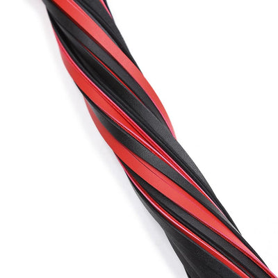 Fetish Black&amp;Red PU Leather Whip Flogger Handle Spanking Paddle Knout Flirt BDSM Adult Game Erotics Sex Toys for Women Couples
