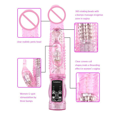 G Spot Dildo Rabbit Vibrator Masturbator Sex for Women Vagina Clitoris Double Vibrator 12 Speeds Vagina Vibration Adult Toys