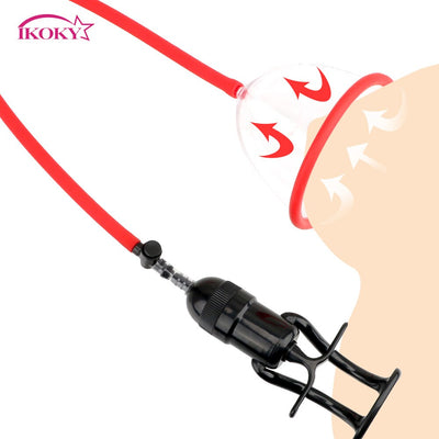 IKOKY Manual Breast Pump Breast Stimulation Sex Toy for Woman Vacuum Breast Massage Pump Flirting Climax Flirted Toy Bondage Toy