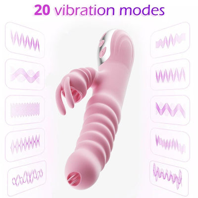 L¨ªngua Lambendo Vibrat¨®rio Vibrador De Coelho Vibrador Telesc¨®pico Balan?o Aquecimento Fidget Rosa Adulto Produto Brinquedos Sexuais Para Mulher Masturbador